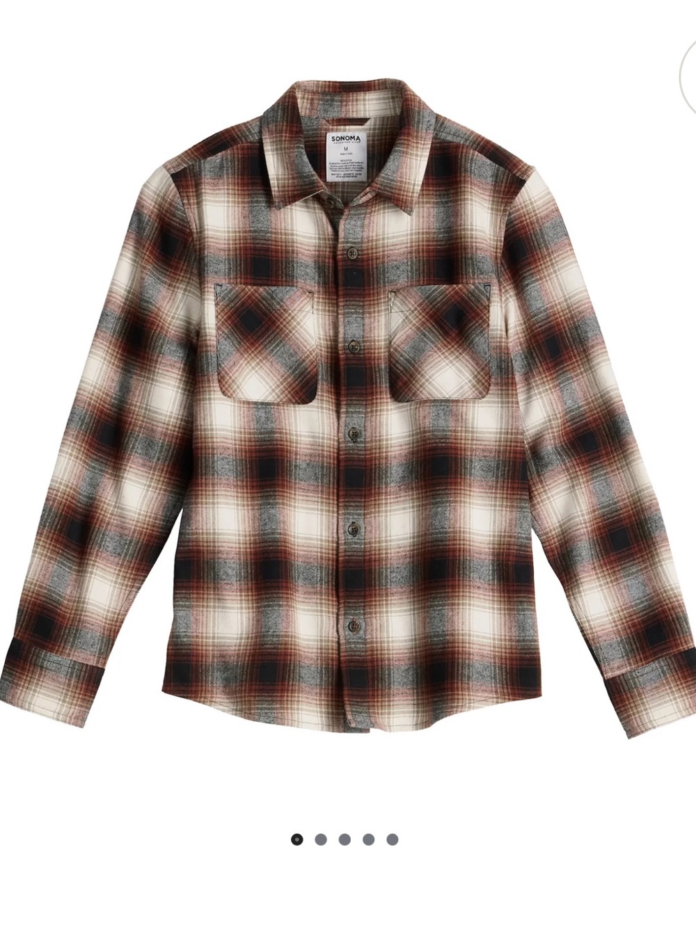 Sonoma Goods‎ For Life® Flannel Long Sleeve Shirt in Regular & Husky L 14/16